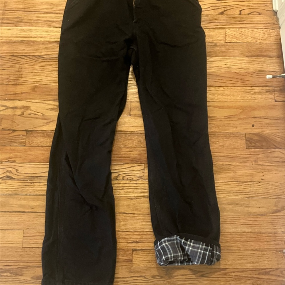 Carhartt Men's Black Flannel lined pants